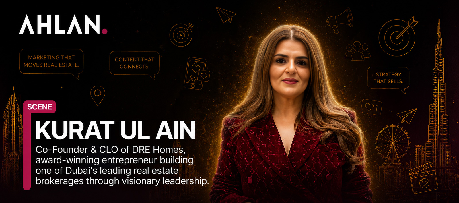 Qurat Ul Ain Featured by Ahlan Dubai Among Real Estate's Most Influential Leaders