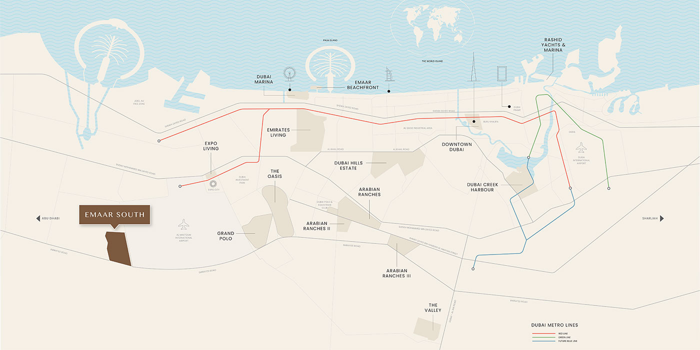 Vista Ridge at Emaar South Dubai location