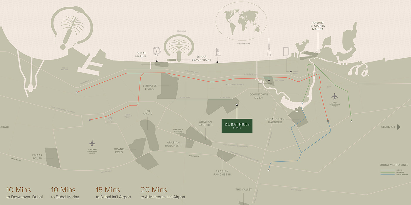 Emaar Greencrest at Dubai Hills Estate location