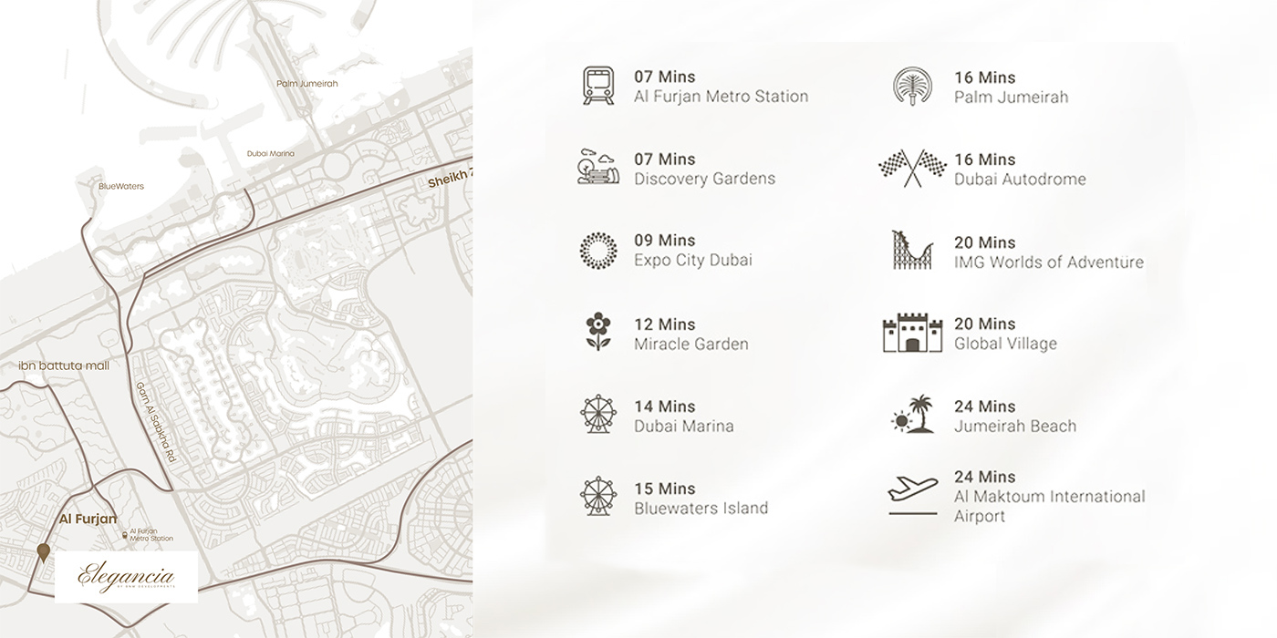 Orvessa Residences at Al Furjan, Dubai location