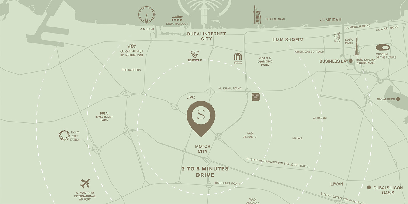 Binghatti SkyTerraces location