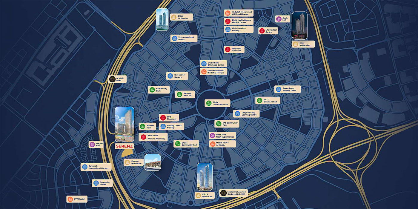 Danube Serenz at Jumeirah Village Circle masterplan