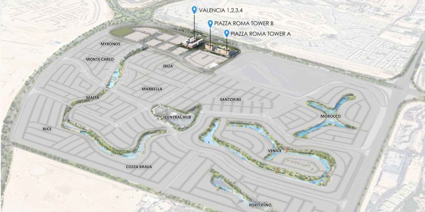 Piazza Roma Damac Lagoons Masterplan